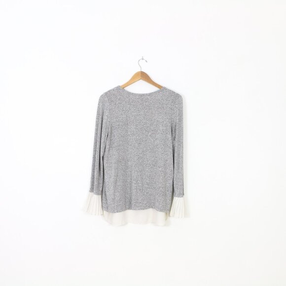 *Design Lab, Lord and Taylor Terry Crew with Bell Ruffle Sleeves - Picture 6 of 6